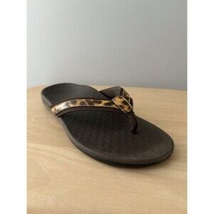Vionic Shoes Womens Sz 9 Leopard Flip Flop Sandals Orthotic Comfort Arch Support